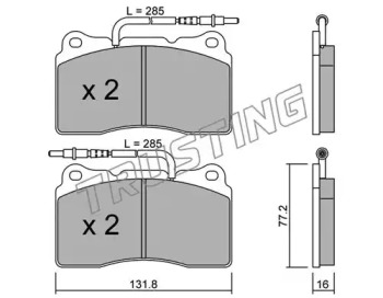 Комплект тормозных колодок TRUSTING 297.2