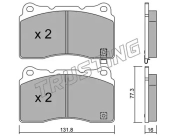 Комплект тормозных колодок TRUSTING 297.5