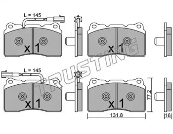 Комплект тормозных колодок TRUSTING 297.6