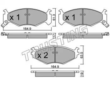 Комплект тормозных колодок TRUSTING 298.0