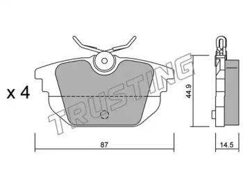 Комплект тормозных колодок TRUSTING 308.0