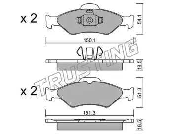 Комплект тормозных колодок TRUSTING 324.0