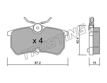 Комплект тормозных колодок TRUSTING 326.0