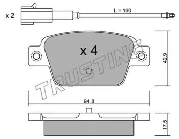 Комплект тормозных колодок TRUSTING 332.1