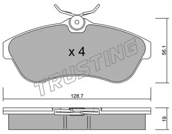 Комплект тормозных колодок TRUSTING 338.0