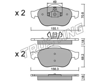 Комплект тормозных колодок TRUSTING 345.2