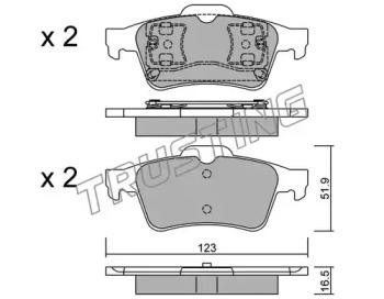 Комплект тормозных колодок, дисковый тормоз TRUSTING 346.0