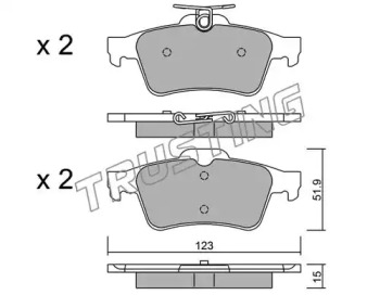 Комплект тормозных колодок TRUSTING 346.3