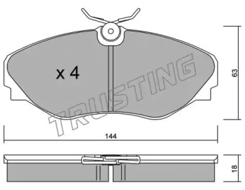 Комплект тормозных колодок TRUSTING 347.0