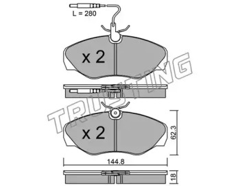 Комплект тормозных колодок TRUSTING 347.1