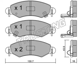 Комплект тормозных колодок TRUSTING 348.1