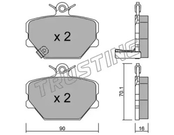 Комплект тормозных колодок TRUSTING 350.0