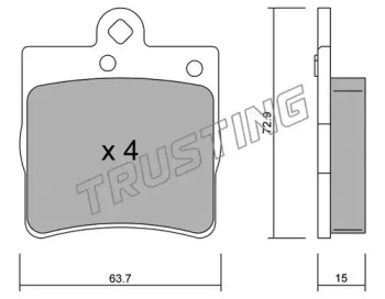 Комплект тормозных колодок TRUSTING 352.0