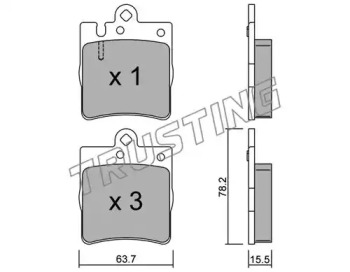 Комплект тормозных колодок TRUSTING 353.0