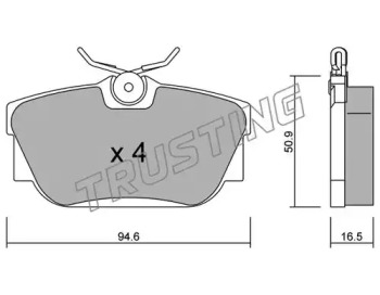 Комплект тормозных колодок TRUSTING 355.0