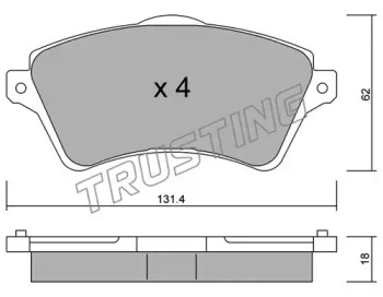 Комплект тормозных колодок TRUSTING 358.0