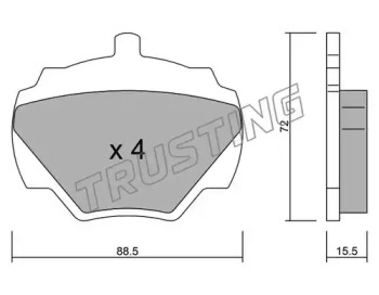 Комплект тормозных колодок TRUSTING 362.0