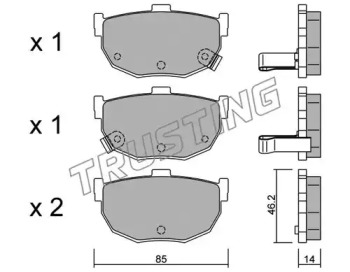 Комплект тормозных колодок TRUSTING 371.0