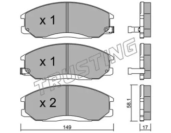 Комплект тормозных колодок TRUSTING 373.0