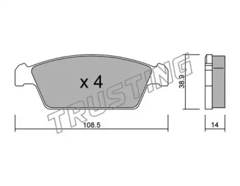 Комплект тормозных колодок TRUSTING 376.0