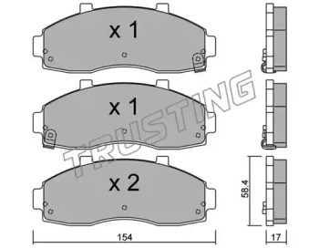 Комплект тормозных колодок TRUSTING 382.0