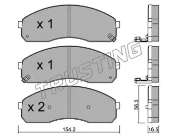 Комплект тормозных колодок TRUSTING 383.0