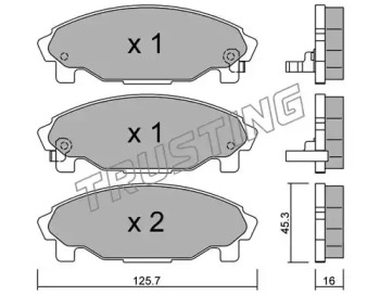 Комплект тормозных колодок TRUSTING 388.0