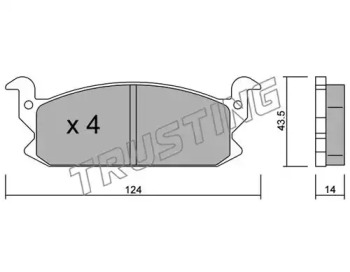 Комплект тормозных колодок TRUSTING 389.0