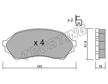 Комплект тормозных колодок TRUSTING 396.0