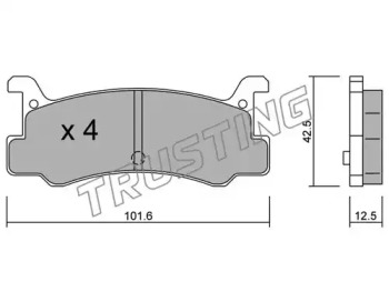 Комплект тормозных колодок TRUSTING 398.0
