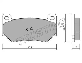 Комплект тормозных колодок TRUSTING 406.0