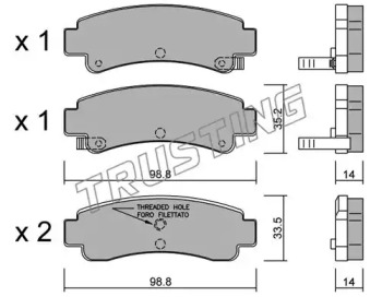 Комплект тормозных колодок TRUSTING 417.0