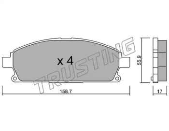 Комплект тормозных колодок TRUSTING 421.0