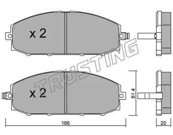 Комплект тормозных колодок TRUSTING 422.0