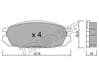 Комплект тормозных колодок TRUSTING 424.0