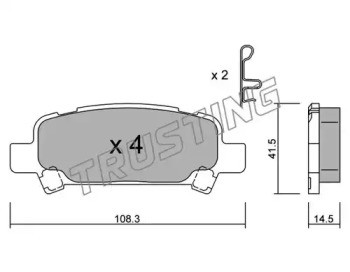 Комплект тормозных колодок TRUSTING 429.0