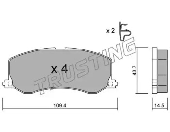Комплект тормозных колодок TRUSTING 432.0