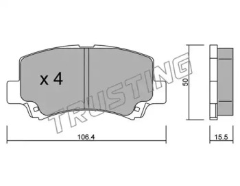 Комплект тормозных колодок TRUSTING 434.0
