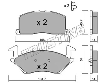 Комплект тормозных колодок TRUSTING 437.0