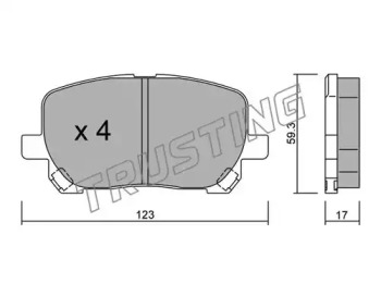 Комплект тормозных колодок TRUSTING 442.0