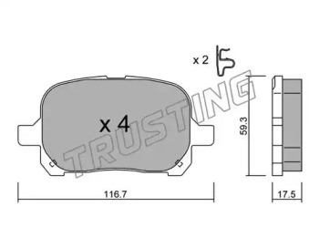 Комплект тормозных колодок TRUSTING 444.0