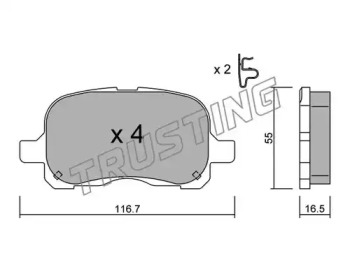 Комплект тормозных колодок TRUSTING 458.0
