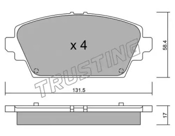 Комплект тормозных колодок TRUSTING 480.0