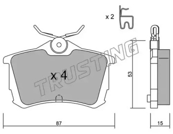 Комплект тормозных колодок TRUSTING 481.0