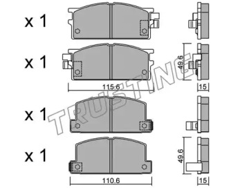 Комплект тормозных колодок TRUSTING 482.0