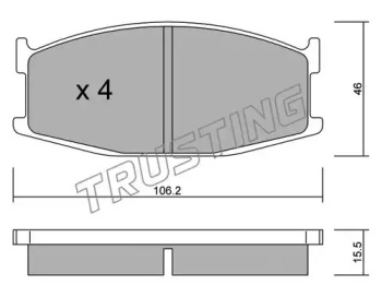 Комплект тормозных колодок TRUSTING 484.0