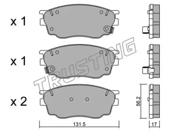 Комплект тормозных колодок TRUSTING 491.0