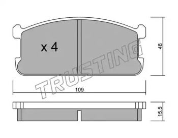 Комплект тормозных колодок TRUSTING 496.0