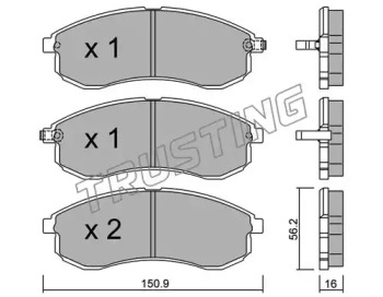 Комплект тормозных колодок TRUSTING 498.0