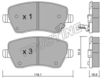 Комплект тормозных колодок TRUSTING 501.1